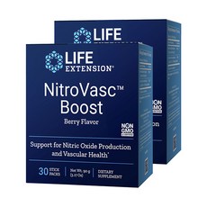 LIFE EXTENSION Nitro Vasc精胺酸矽酸鹽粉隨身包 莓果風味, 2盒, 90g