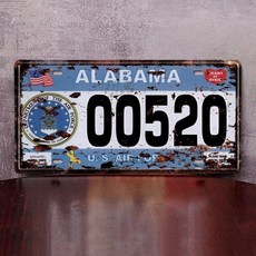 차량 번호판 빈티지 외국차 플레이트 펍 장식 소품 카페, 1개, 연회색