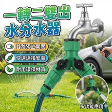 水管分水器 一轉二雙出水接頭, 1個