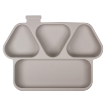 꼬꼬노리 맘마홈 자기주도 이유식 흡착식판, 무드 그레이, 1개