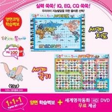 [DVD] 누가누가 잘하나 양면학습벽보 - 세계지도 / 국기