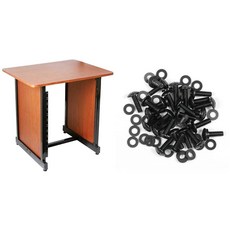 OnStage WS7500 시리즈 워크스테이션 랙 캐비닛 로즈우드, Rosewood, Cabinet + Screws and Washers