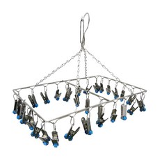 【雙手萬能】台灣製造不鏽鋼曬衣夾 秒收 快收夾 曬襪 口水巾, 不鏽鋼色, 2個