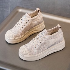 여성 키높이운동화 레이스 메쉬 운동화 통굽 7cm K75