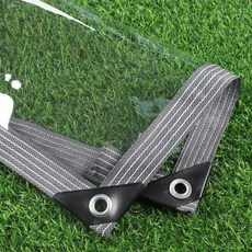 야외 투명 타포린 파티오 퍼골라 비닐 타프 커튼 창문 유지 필름, 4. Gray edge