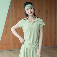 수피아 여성 여름 테니스복 탁구복 운동복 세트 런닝 요가 상의 슬림핏 쿨링 아웃도어