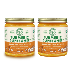 퓨어인디안푸드 튜메릭 슈퍼기 유기농 목초 사육 기버터 강황 생강 블랙페퍼, 2개, 212g