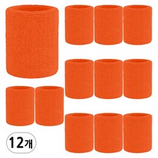 스포츠 손목밴드 중형, 오렌지, 12개