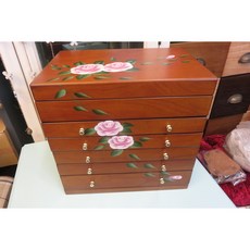 永利家飾精品 手工彩繪珠寶盒 桌面收納盒, 1個