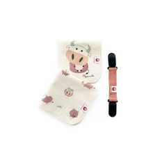 Nizio 牛飽飽 招福方巾兩件組 萬用夾, 紫芋牛飽飽