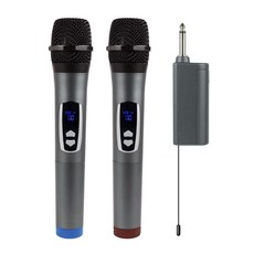 더씽 무선 마이크 2p + 수신기 세트, M900HA, 적색 + 청색