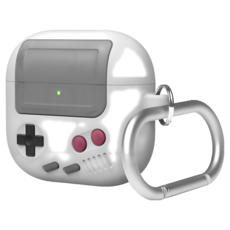 elago AirPods 4 AW5經典遊戲機耳機殼, 淺灰色, 1個