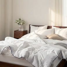 국내제조 띵스룸 블랙라인 100수 고밀도 순면 항진드기 향균 옥수수솜 호텔 차렵이불 세트