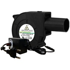 속도 조절 가능한 대형 풍량 송풍기 폐유 스토브 장작 난로 선풍기 높은 220V 12V, 3) With US Power