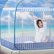 스토어 연 원터치 바닥모기장 캐노피모기장 대형모기장, 브라운 2-3인용