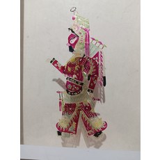 皮影 牛皮手工雕刻上色 非遺工藝 高35cm, 如圖所示, 1個