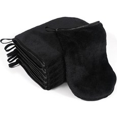 PHOGARY 6 PACK 팩 Microfiber FACE 페이스 Cloth GLOVES 글로브 장갑 SOFT 소프트 Body WASH 워시 Mitt FLANNEL 플란넬, Black