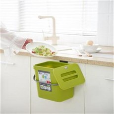 북유럽 심플 크리에이티브 벽걸이 분리수거함 가정용 뚜껑 부착 주방 화장실 펀치 홀리스 벽걸이 스몰, 벽걸이흰색5리터