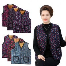 아트얼스 어머니 겨울조끼 털조끼 화려한 조끼패션 수면조끼 실내외 패션조끼