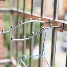 台灣出貨【多功能晾衣架 】【回頭客5661人】陽臺宿舍床邊掛衣鉤防盜窗掛鉤晾衣架子窗戶防護欄小型晾衣架神器, 【多功能晾衣架】加厚耐用,【1個裝】卡口2.5【7珠加厚】