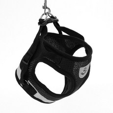 셀엔드 빛반사 하네스 리드줄 M 블랙 중형견하네스 편한하네스, 1개