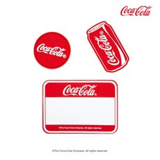 코카콜라 캠핑 레드 벨크로 패치 3종 (네임텍 스티커), RED, 3개, 1단