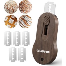 CLUEAPOP Bread Lame | 사워도우 스코어링 도구 빵 라메 브레드 도구에는 면도날 5개 베이킹용 추출 가능 및 마그네틱 나이프 포함, 호두.