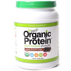 Orgain 無麩質素食蛋白質補充粉 巧克力口味, 1個, 462克
