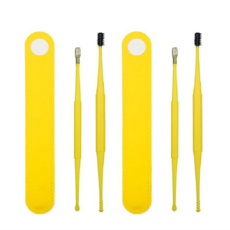 Neo Man矽膠彈簧掏耳棒 黃色, 2個, 2組