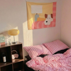 코지퍼피 가리개 커튼 인테리어 패브릭포스터, 휴식퍼피