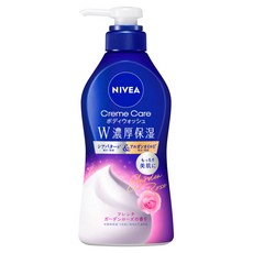 NIVEA 妮維雅 W 460ml 濃厚保濕護理沐浴乳 法國花園玫瑰香氣 按壓瓶, 1個
