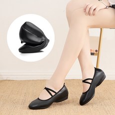 와이지엘 여성 천연소가죽 스포츠 라인댄스화 운동화처럼 발편한 빅사이즈 댄스화