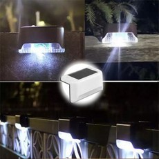 화이트 LED 태양광 계단 램프 방수 정원 울타리 조명