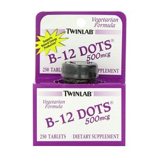 Twinlab B-12 닷츠 500mcg 타블렛, 1개, 250정