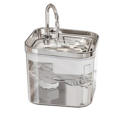 LIFE Pet 透明304不鏽鋼大容量飲水器2.6L FT400 附濾芯 寵物飲水機 貓咪飲水, 1個, FT400 不繡鋼大容量飲水器2.6L