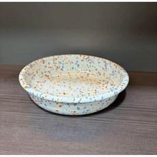 韓國外貿原單 搪瓷潑墨設計淺盤 18cm, 20cm藍橙, 1個