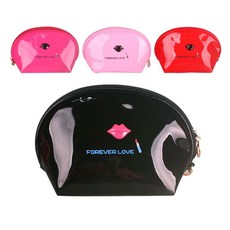 에나멜 러브립 반달 화장품 파우치 swg+34244as