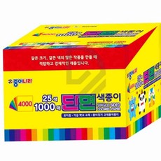 5000 종이나라 단면색종이 25색 1000매 6x6cm 6개입