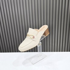 탠디by미셸 여성 스퀘어 부드러운가죽 골드버클 쿠션 5cm 블로퍼(12P3012F)
