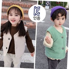 KC인증 유아 코듀로이 조끼 아동 후리스 베스트 가을 겨울 보온 아우터 남아 여아