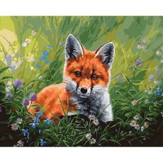 숫자로 그리는 유화 여우 그림 동물 프레임 캔버스 선물프레임리스, 4. 9918952