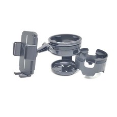 유모차 컵홀더 받침대 3in1 핸드폰거치 음료수거치대, 1개, 블랙