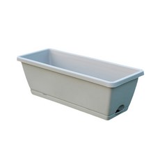 직사각형 저면관수 원예 화분+받침 세트, 1개, 그레이