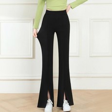 시크벤 여성용 히든밴딩 세미 부츠컷 슬랙스 앞트임 스판 팬츠 바지