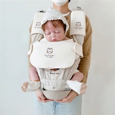 POGNAE 寶寶通用咬巾配件, 單隻松鼠三件套格紋棉