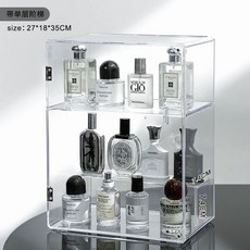 투명 아크릴 케이스 향수 진열대 정리함 투명 수납함 정리대 2단, C. 투명