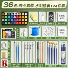 솔리드 안료 수채화 물감 세트 36색 무독성, 31. 프로페셔널 세트 36색/124개 무료