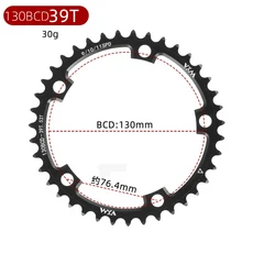 도로 자전거 체인링 130 BCD 체인 휠 38T 39T 40T 42T 44T 46T 48T 50T 52T 56T 접이식 CNC 332, 130BCD 39T