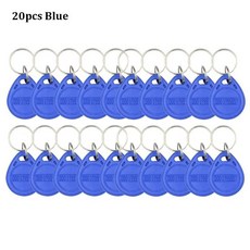 읽기 전용 근접 액세스 제어 배지 홀더 사무실 보안 출입 시스템 키 태그, 1개, 3. 20PCS-Blue