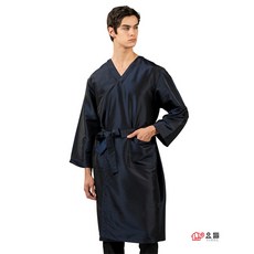 로이스 롱슬리브 N/P 가운 SG101 네이비 색상 / 남성용 FREE 사이즈 손님가운 / 스파 호텔 마사지샵 미용실 피부관리실, 2개